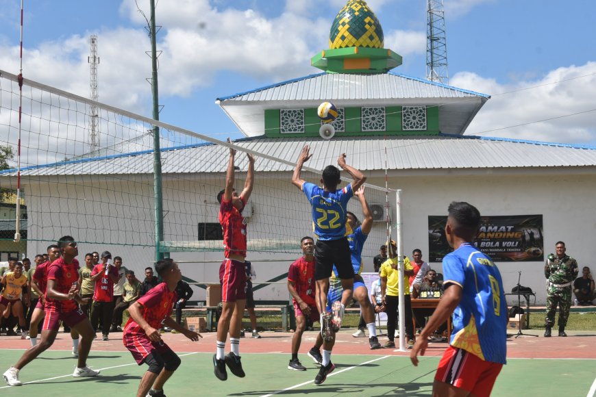 Semarak HUT Ke-1 Kodam XXIV/MT Dimulai, Kapoksahli Pangdam Resmi Buka Turnamen Voli Antar Satuan