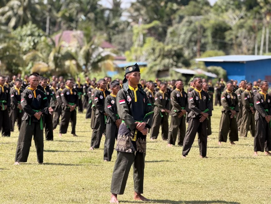 Yonif TP 860/NSK Tampilkan Aksi Memukau, 353 Prajurit Ikuti Pengambilan Video Lomba Pencak Silat Militer TNI AD di Waropen