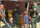 Yonif TP 804/DBAY Salurkan Air Bersih bagi Warga Kampung Waharia yang Mengalami Krisis Air