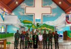 Prajurit Yonif TP 860/NSK Ikuti Ibadah Minggu Bersama Jemaat Betania Waren, Perkuat Keimanan dan Kemanunggalan dengan Masyarakat
