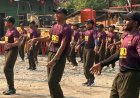 Jaga Kebugaran dan Kekompakan, Prajurit serta Persit Yonif TP 860/NSK Gelar Zumba Bersama