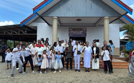 Yonif TP 804/DBAY Tebar Kebaikan dalam Minggu Damai Penuh Berkah kepada jemaat Gereja Pondok Daud