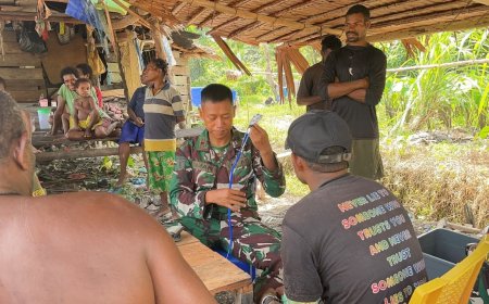SATU Hati untuk Masyarakat, Yonif TP 860/NSK Berikan Pengobatan Gratis bagi Warga Kampung Sawara Jaya