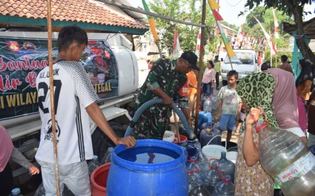 Kodim 0712/Tegal Salurkan Air Bersih untuk Warga Dukuhbangsa, Wujud Nyata Kepedulian TNI di Tengah Musim Kemarau