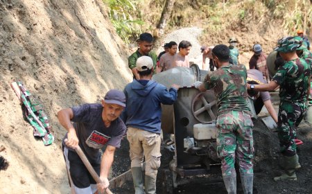 Tinggal Selangkah Lagi Rabat Beton TMMD Gumelem Kulon Capai 88 Persen