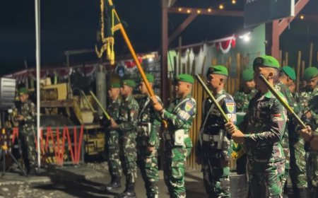 Khidmat! Yonif TP 860/NSK Gelar Tradisi Penjamasan Tunggul Batalyon, Teguhkan Jiwa Korsa Prajurit