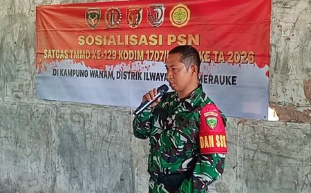 Satgas TMMD ke-129 Berikan Pemahaman Warga Wanam Tentang Program Strategis Nasional