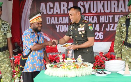 HUT Pertama Yonif TP 814/JZA: Kami Syukur Bersama Masyarakat, Hati Kitorang Semua Jadi Satu!
