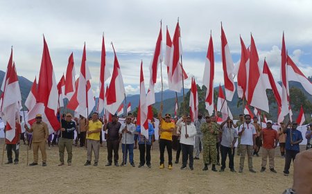 Papua Damai, Kirab Merah Putih di Tolikara Kobarkan Semangat Nasionalisme Jelang HUT ke-81 Kemerdekaan RI