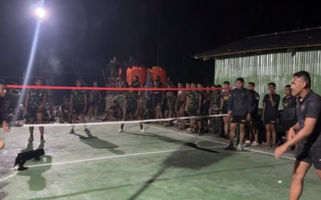 Semarak HUT Yonif TP 860/NSK, Lomba Bola Takraw Pererat Kebersamaan Prajurit