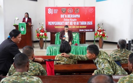 Doa Bersama HUT ke-81 RI, Prajurit Kodim 1707/Merauke Perkuat Iman dan Persatuan