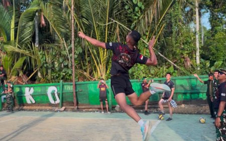 Semarak HUT Yonif TP 860/NSK, Prajurit Adu Sportivitas Lewat Lomba Bola Voli