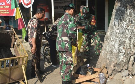 Kodim 0712/Tegal Gelar Karya Bakti Bersama di Pasar Pesayangan
