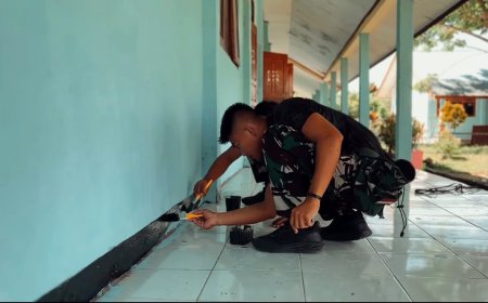 Sinergi TNI dan Pelajar: Personel Yonif TP 809/NTM Warnai Cerianya SMP Satu Atap Kasukwe