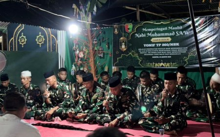 Peringati Maulid Nabi Muhammad SAW 1448 H, Prajurit Yonif TP 860/NSK Perkuat Keimanan dan Kekompakan