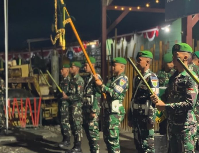 Khidmat! Yonif TP 860/NSK Gelar Tradisi Penjamasan Tunggul Batalyon, Teguhkan Jiwa Korsa Prajurit