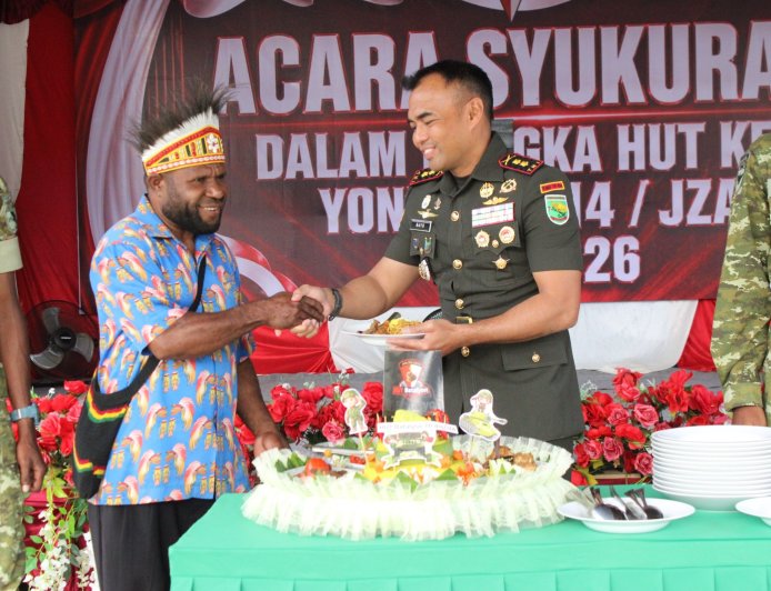 HUT Pertama Yonif TP 814/JZA: Kami Syukur Bersama Masyarakat, Hati Kitorang Semua Jadi Satu!