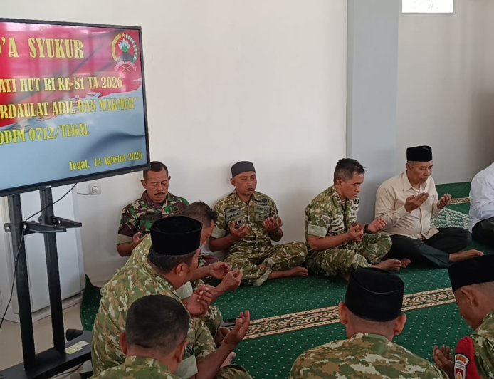 Doa Syukur HUT Kemerdekaan RI ke-81, Kodim 0712/Tegal Tingkatkan Semangat Pengabdian