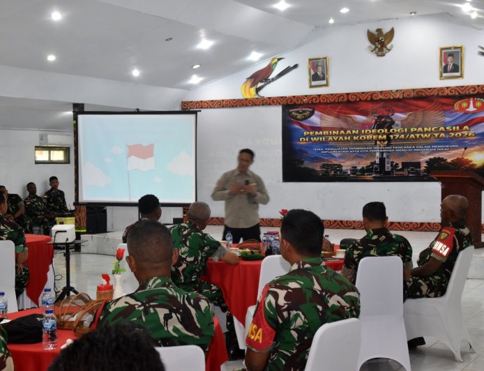 Perkuat Semangat Pengabdian, Babinsa Kodim 1707/Merauke Mengikuti Pembinaan Ideologi Pancasila