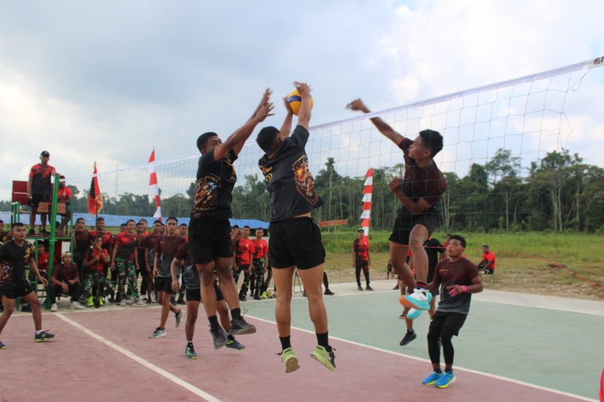 Dari Lapangan Voli Hingga Medan Tugas: Yonif TP 820/DAAI Kobarkan Semangat 'Satu Korsa untuk Kemenangan'