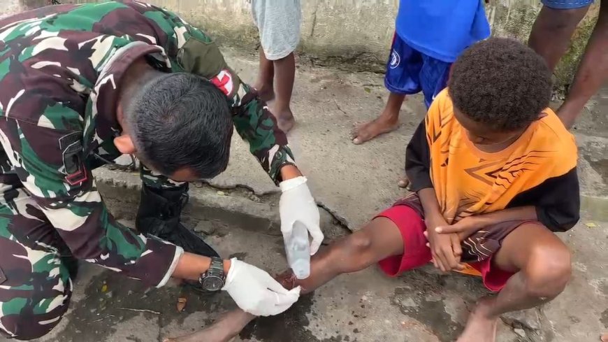 Yonif TP 820/DAAI Gelar Bhakti Kesehatan dan Edukasi PHBS, Wujud Nyata Kepedulian TNI untuk Masyarakat Mimika
