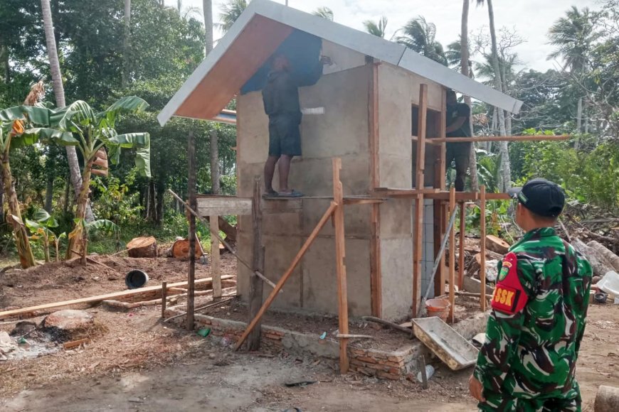 Bangunan MCK Mulai Berdiri, Warga Wanam Sampaikan Terima Kasih Kepada Satgas TMMD