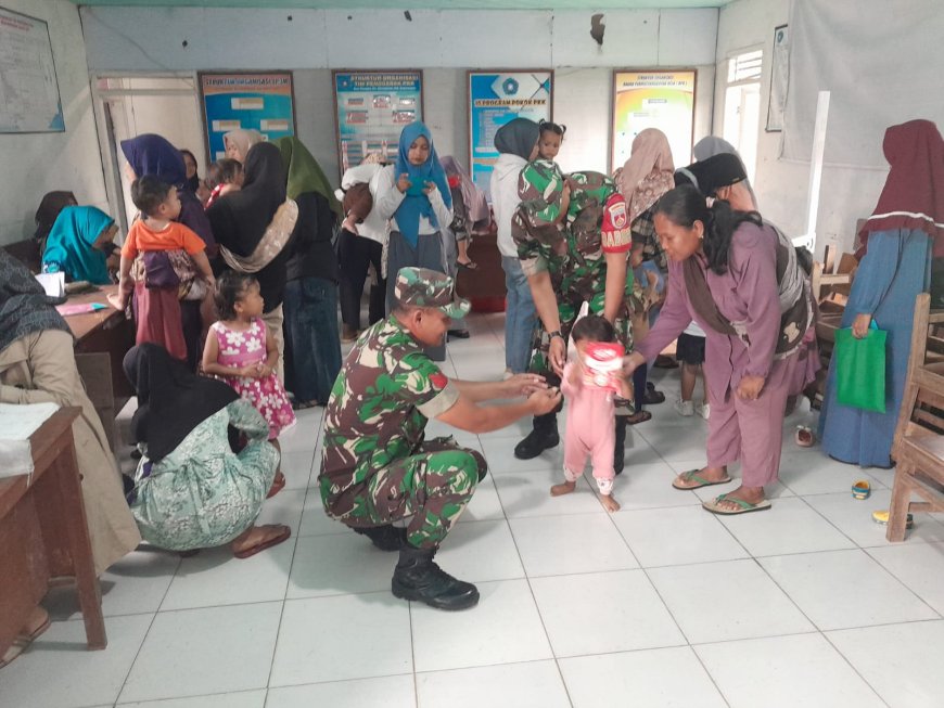 Tak Hanya Bangun Jalan Kopka Wahid Turut Dampingi Posyandu Warga Gumelem Kulon