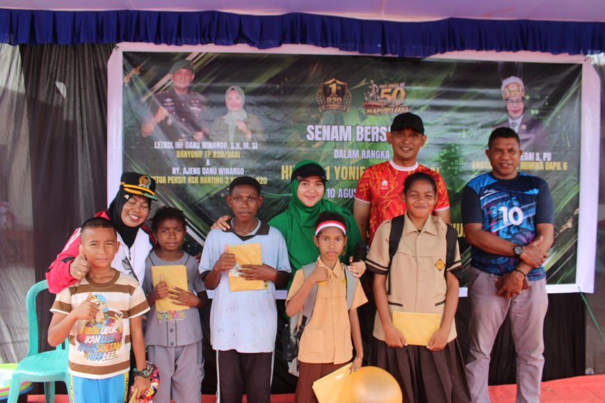 Dari Senam Hingga Kemanunggalan, Yonif TP 820/DAAI Rayakan Satu Tahun Pengabdian dengan Semangat Kebersamaan