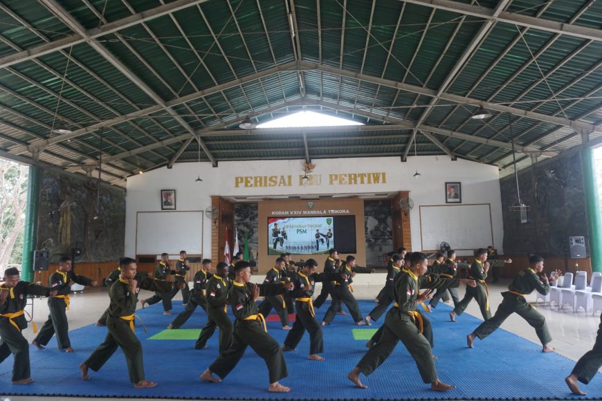 Semarak HUT Ke-1 Kodam XXIV/MT, Prajurit Unjuk Kemampuan dalam Lomba Pencak Silat Militer