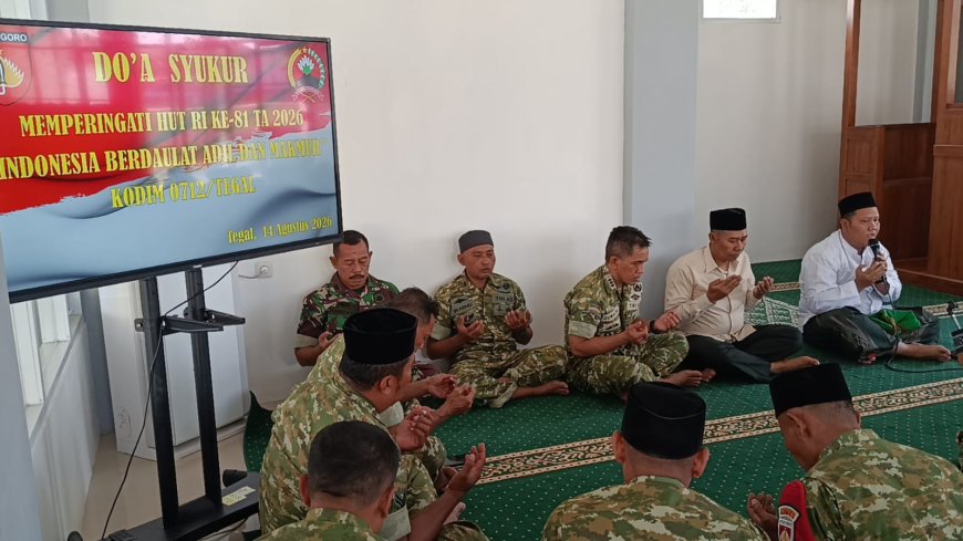 Doa Syukur HUT Kemerdekaan RI ke-81, Kodim 0712/Tegal Tingkatkan Semangat Pengabdian
