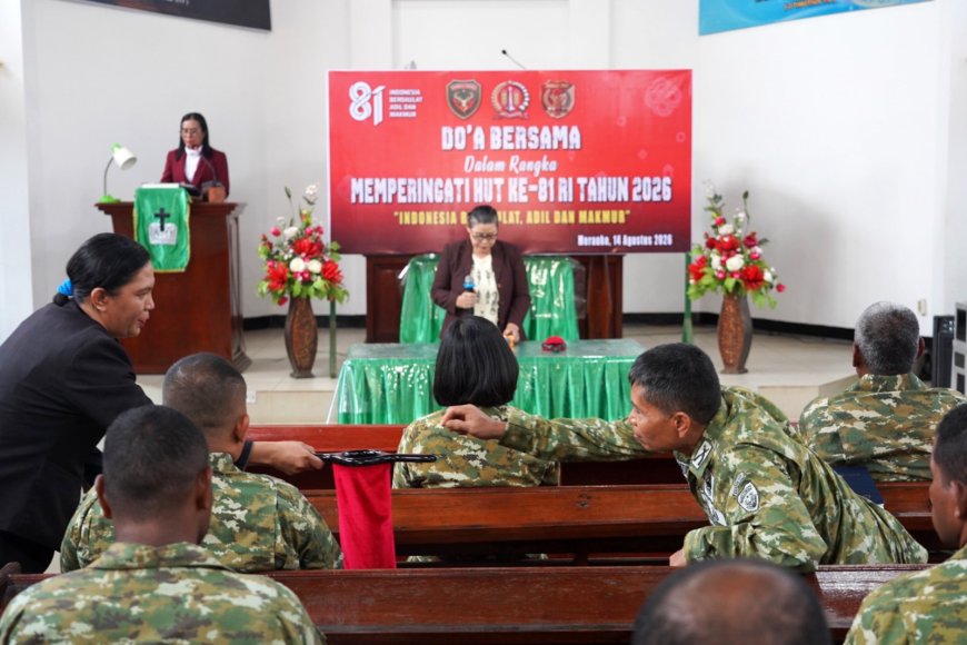 Doa Bersama HUT ke-81 RI, Prajurit Kodim 1707/Merauke Perkuat Iman dan Persatuan