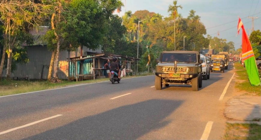 Jelang HUT RI ke-81, TNI-Polri Gelar Patroli Gabungan di Waropen, Pastikan Kamtibmas Tetap Kondusif