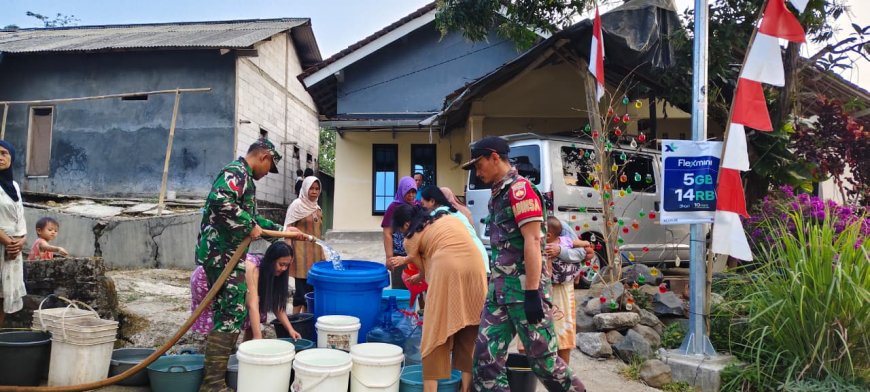 Kodim 0704 Banjarnegara Salurkan Air Bersih Bantu Warga Hadapi Kekeringan
