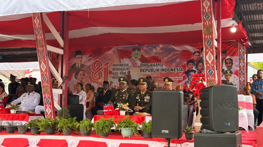 Upacara HUT ke-81 RI di Waropen Berlangsung Khidmat, Sinergi TNI-Polri dan Pemda Terjaga