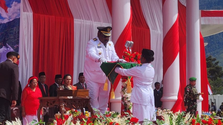 Upacara Detik-Detik Proklamasi di Lanny Jaya, Bupati: Kemerdekaan Harus Dirasakan Hingga Honai-Honai!