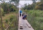 Koramil 05/Suradadi Bersama Warga Laksanakan Perawatan Jembatan Gantung Garuda Desa Gembongdadi