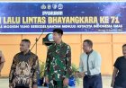Perkuat Sinergitas TNI-Polri, Yonif TP 860/NSK Hadiri Syukuran HUT ke-71 Lantas di Polres Waropen