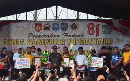 Semarak HUT Kemerdekaan RI ke-81, Kodim 0712/Tegal Gelar Senam Bersama dan Beri Penghargaan Lomba Kampung Nusantara