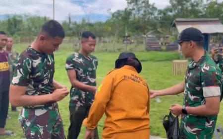 Jaga Prajurit Tetap Prima, Yonif TP 860/NSK dan Pustu SP VII Gencarkan Pemberian Obat Cacing