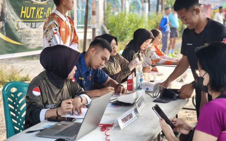 Ditengah Keramaian CFD Masyarakat Nabire Hadir Pelayanan Cek Kesehatan Gratis Dari Tim Kesehatan Yonif TP 804/DBAY