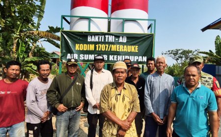 TNI AD Wujudkan Air Bersih, Kodim 1707/Merauke Hadir Atasi Kesulitan Warga RT 09 Marga Mulya