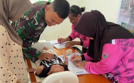 Yonif TP 809/NTM Gelar Posyandu bagi Keluarga Prajurit dalam Rangka HUT TNI ke-81