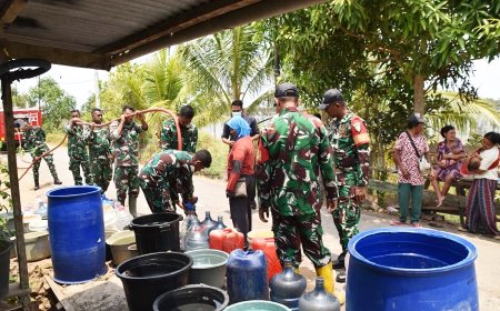 Dari Prajurit Untuk Rakyat, Kodim 1707/Merauke Salurkan Air Bersih di Wilayah Kampung Wasur