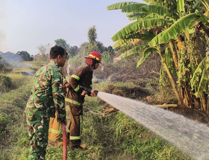 Koramil 21/Tegal Selatan Bersama Tim Padamkan Karhutla di Bandung, Dua Hektare Lahan Berhasil Diamankan