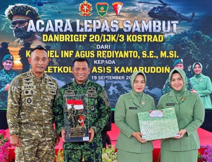 Danyonif TP 820/DAAI Hadiri Upacara Serah Terima Jabatan Danbrigif-20/IJK/Kostrad