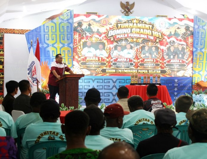 Tutup Tournament Domino: Dandim 1707/Merauke dan Orado Kobarkan Semangat Berlatih dan Sportivitas