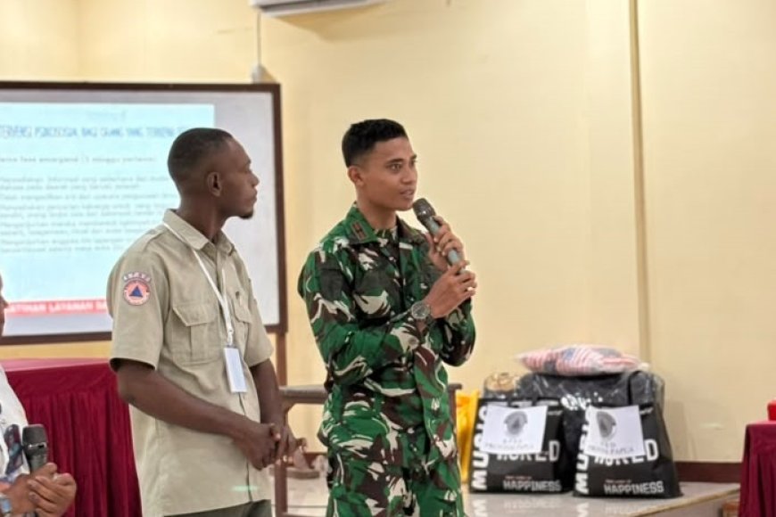 Yonif TP 860/NSK Perkuat Kesiapsiagaan, Ikuti Pelatihan Layanan Dampak Psikologi Pascabencana di Waropen