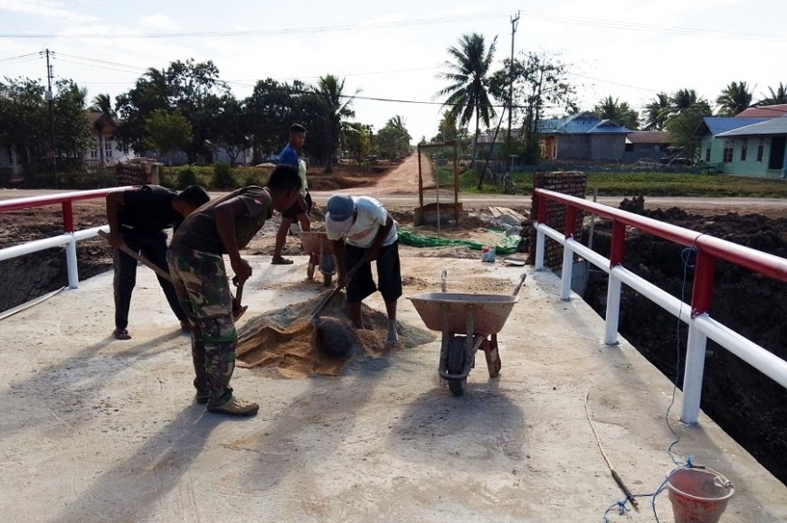 TNI dan Masyarakat Bersatu, Pembangunan 4 Jembatan Aramco di Waninggap Say Merauke Hampir Rampung