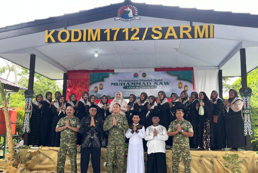 Prajurit Yonif TP 809/NTM Hadiri Peringatan Maulid Nabi Muhammad SAW di Kodim 1712/Sarmi