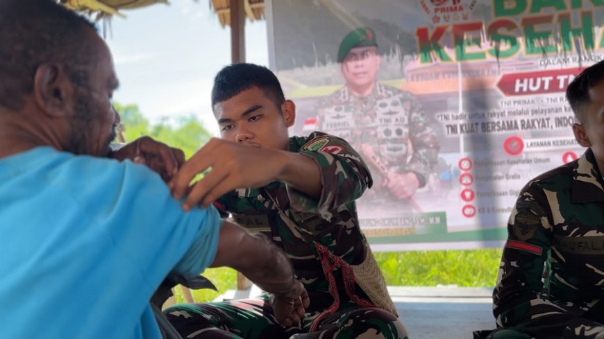 Yonif TP 809/NTM Gelar Bakti Kesehatan di Pedalaman Sarmi, Hadirkan Kepedulian bagi Masyarakat